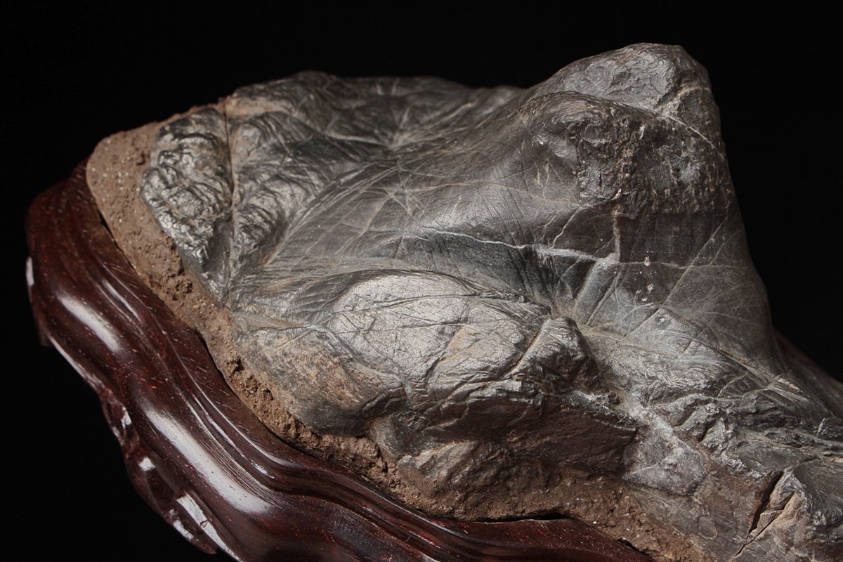 EN272 銘石 天然石 自然石 古谷石 山型 鑑賞石/水石 幅17.4cm/