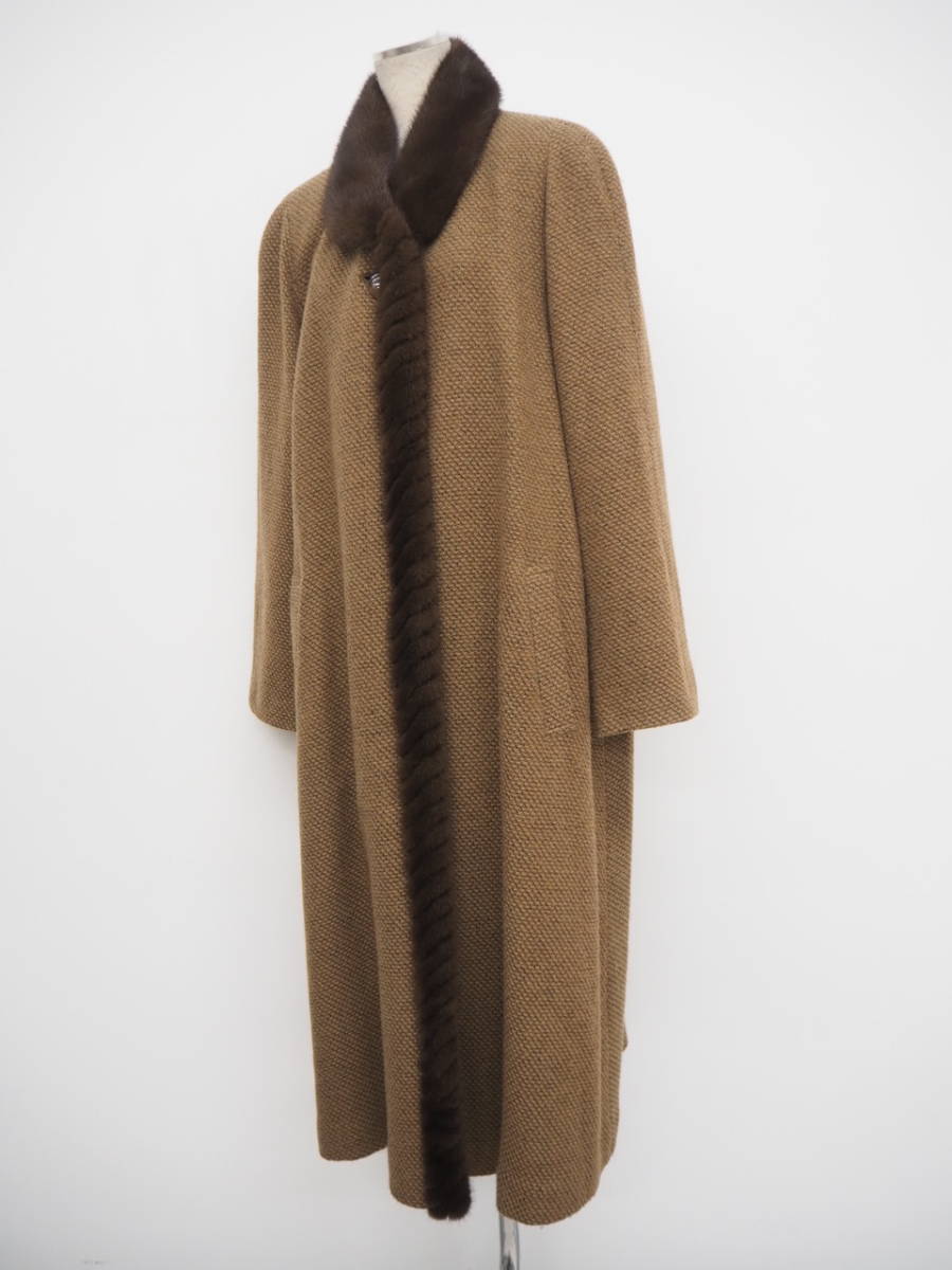 Pierre Balmain カシミヤ100% シングルチェスター ロングコート Pierre