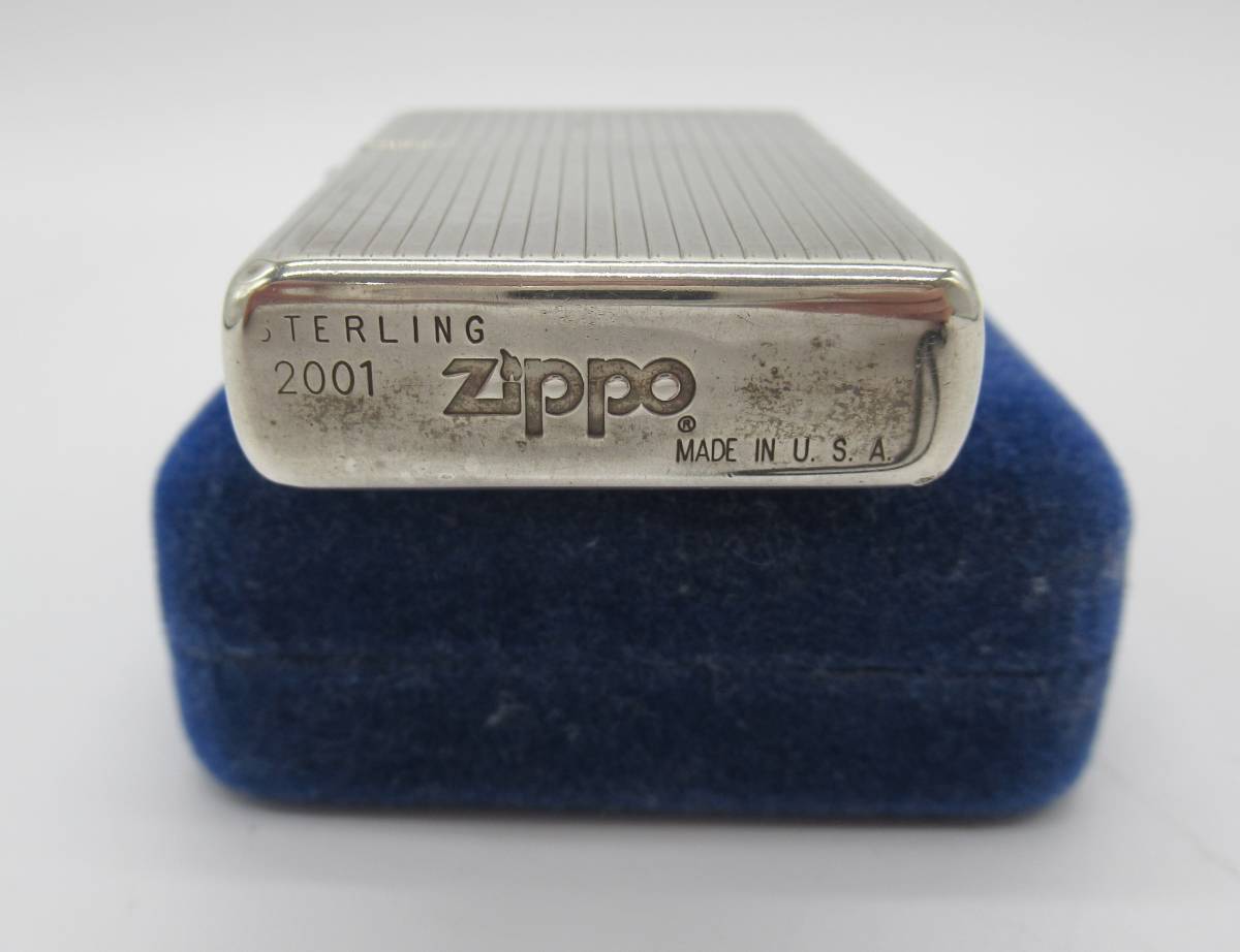 【22985】 ZIPPO STERLINGSILVER 2001年製 化粧箱付 送料無料 