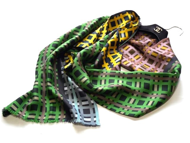 美品 イタリア製 45周年 エルミダ シルク30%×ウール70%ストール 美品