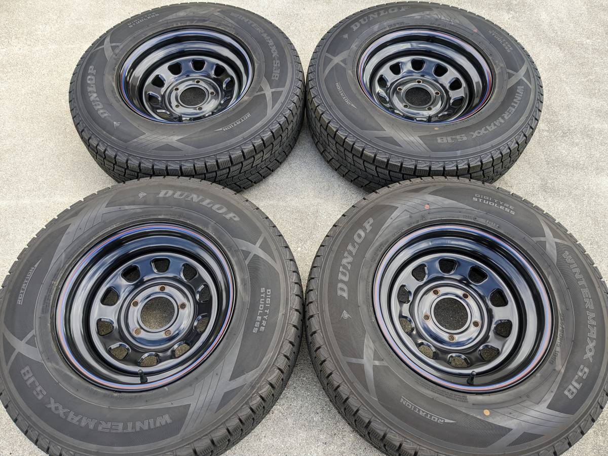 シボレー C1500 タホ サバーバン エクスプレス デイトナブラック PCD127 5穴 + ダンロップ スタッドレス 225/80R15 ノーマル車高サイズ