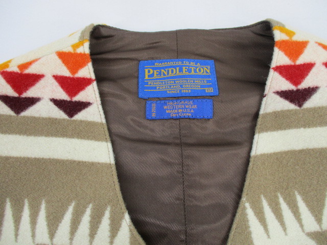 1円☆ PENDLETON ペンドルトン ベスト ウール チーフジョセフ柄