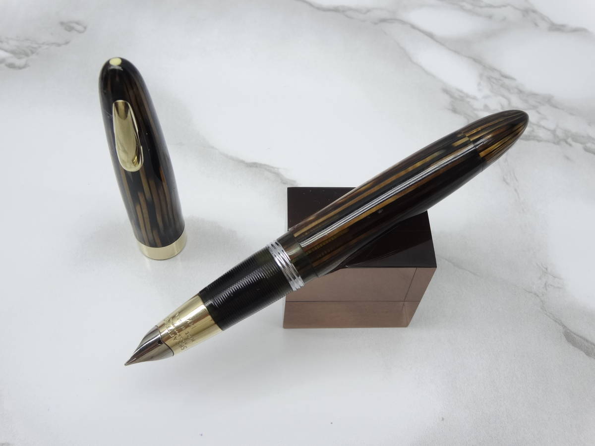 シェーファー　万年筆　1940年代　40s　ビンテージ　ダークグリーン ☆希少 SHEAFFER 1940年代 シェーファー タッカウェイ 万年筆 ゴールド