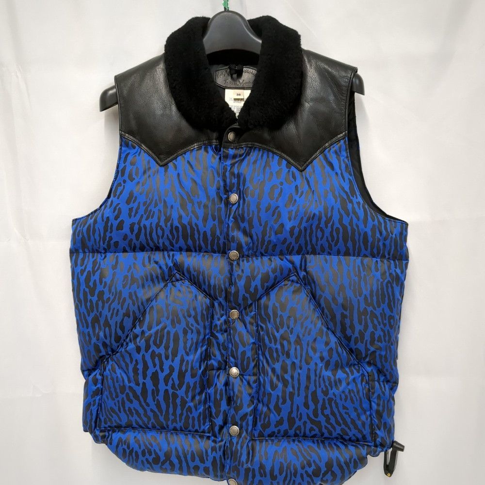 ロッキーマウンテン ワコマリア コラボ ダウンベスト レオパード柄　 SIZE38　M サイズ　 Rocky Mountain FeatherBed ◆3115/登呂店