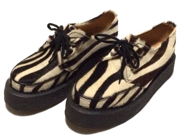 UK製GEORGE 美品 英国製 ジョージコックス ゼブラ ハラコ ラバーソール