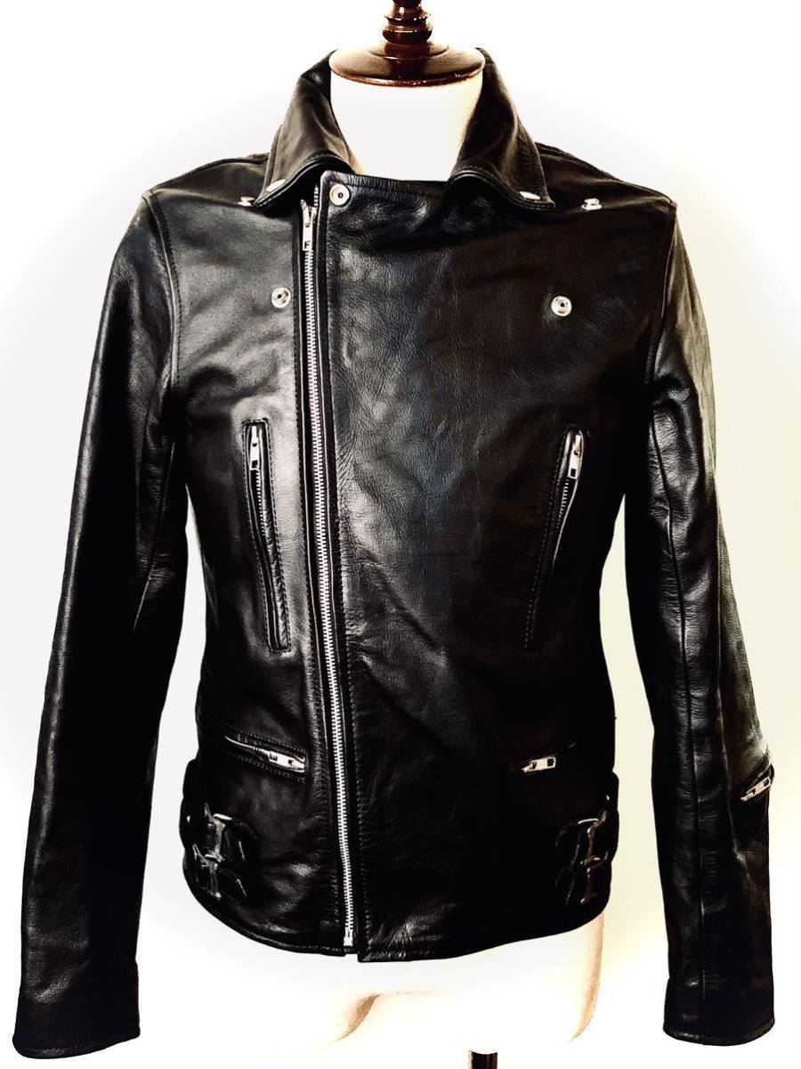 古*人様 40s unknown スポーツジャケット ライダース 70s80's～ヴィンテージ unknown 肉厚カウレザー UKダブルライダース UK