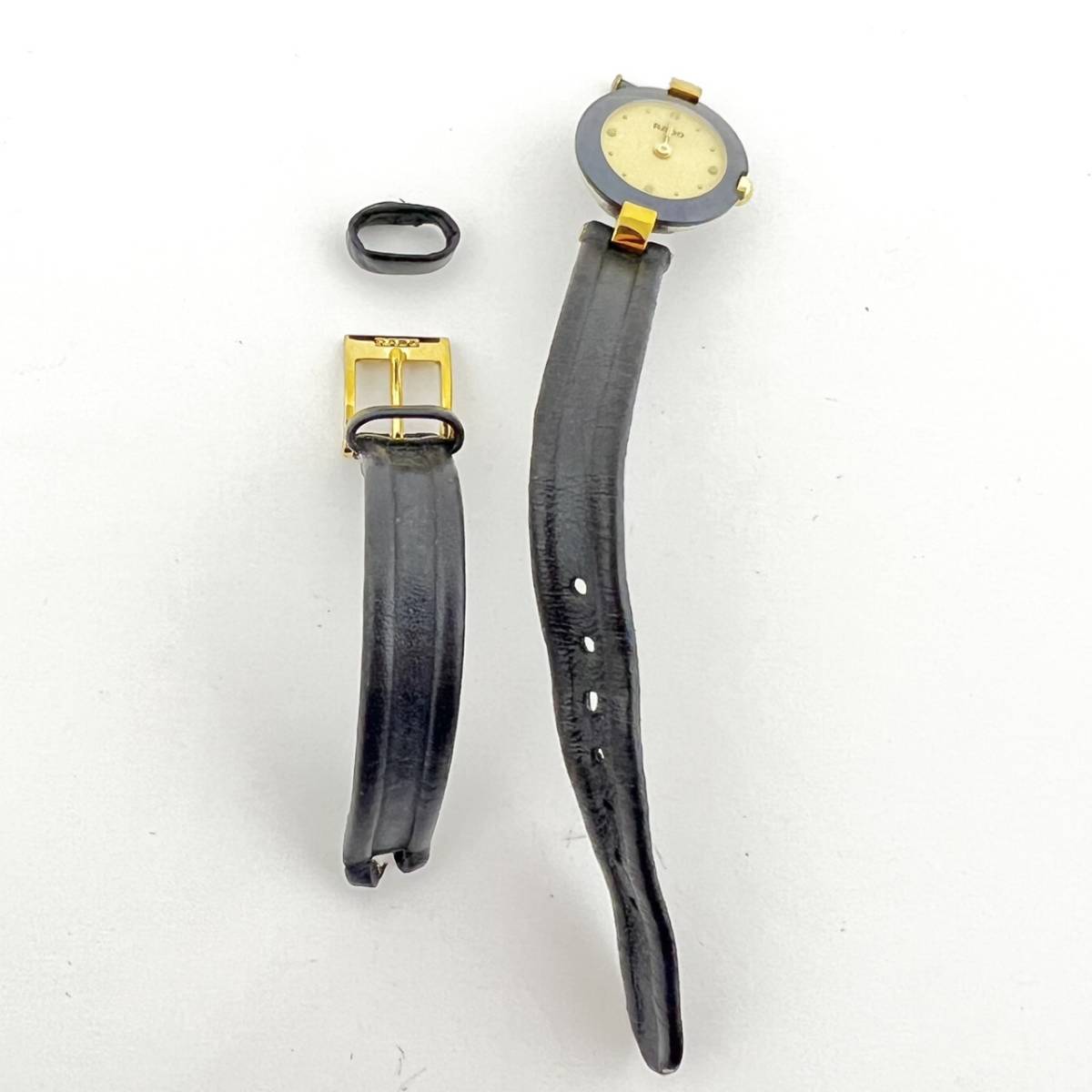 12529/ RADO 204.4079.4N ラドー ゴールド文字盤 黒革ベルト 12529/ RADO 204.4079.4N ラドー ゴールド文字盤 黒革ベルト