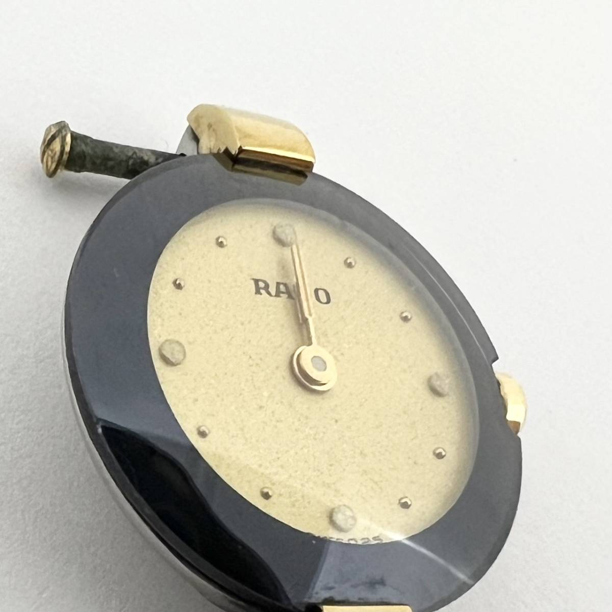 12529/ RADO 204.4079.4N ラドー ゴールド文字盤 黒革ベルト