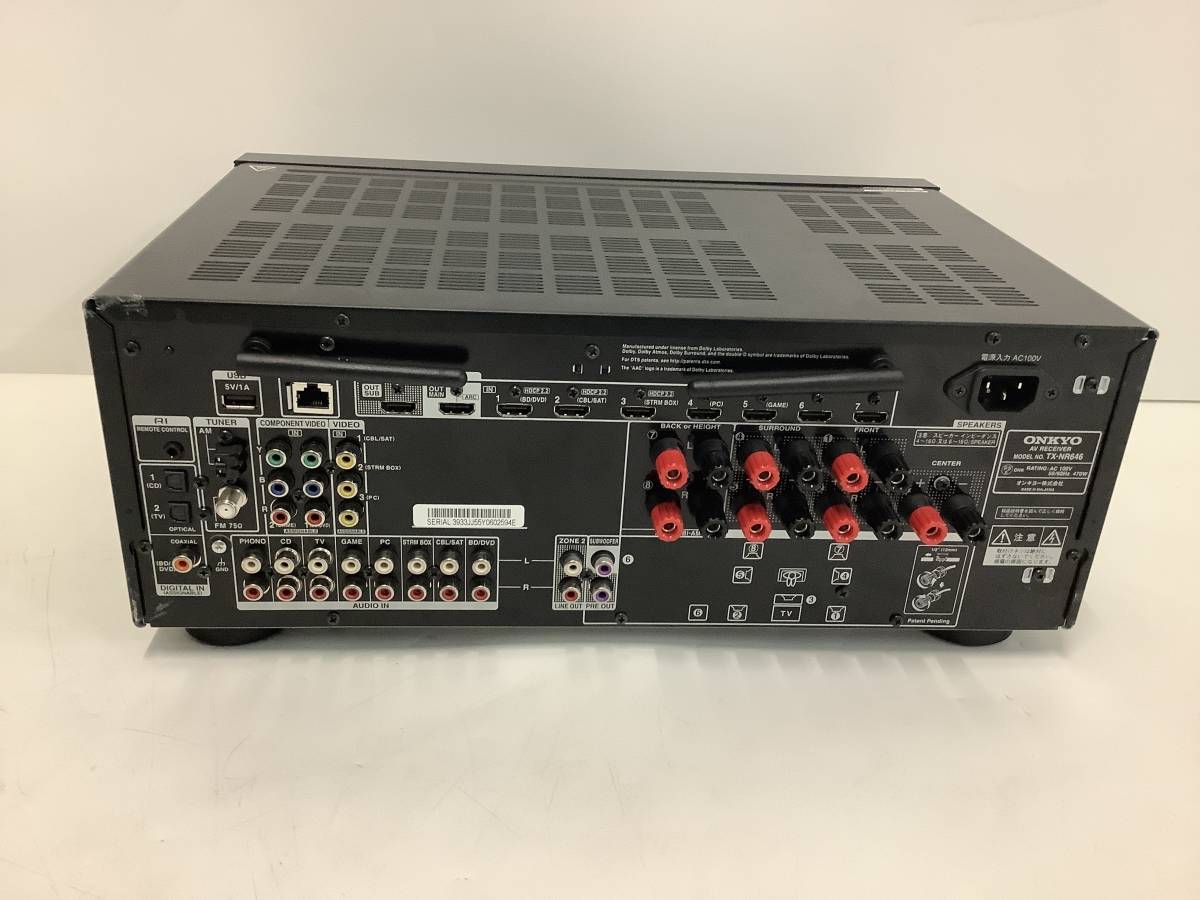 ONKYO 7.2ch対応AVセンター TX-NR646 ブラック ジャンク ONKYO 7.2ch