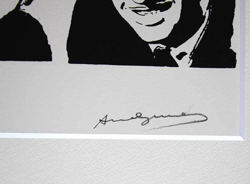 アンディ・ウォーホル 直筆サイン 証明書 シルク 証明書「So Happy 猫