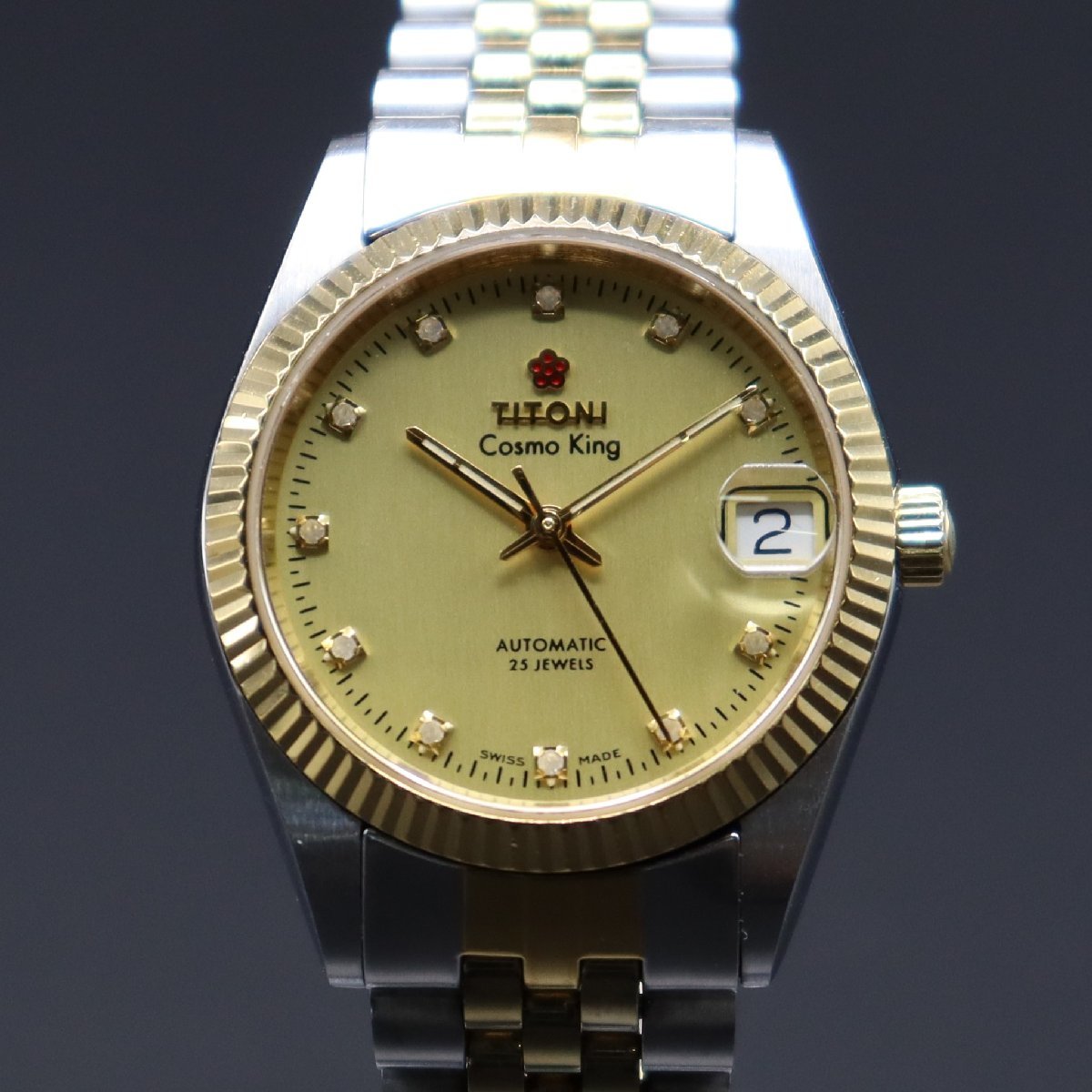 TITONI COSMO KING チトーニ コスモキング 727 25石 自動巻 デイト