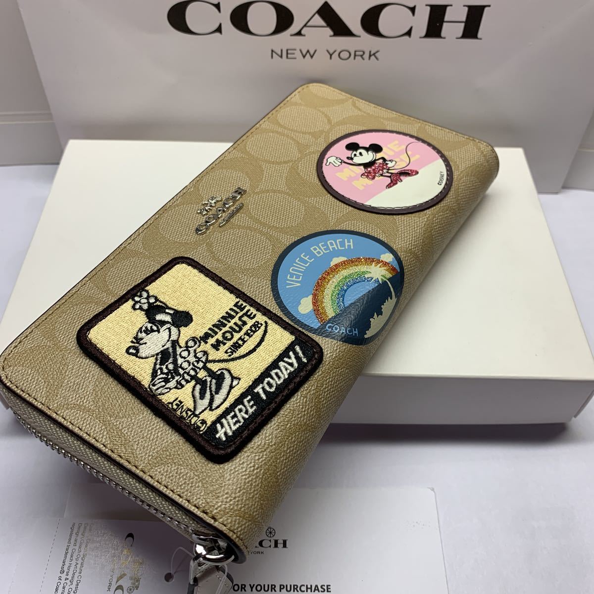 COACH 新品箱付き 長財布 F29380シグネチャー ディズニー ミニーマウス 
