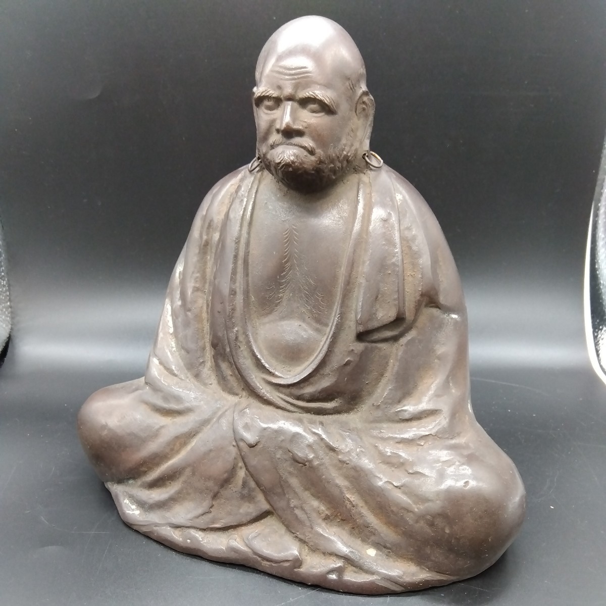 達磨大師 銅製？ブロンズ製？ 在銘:照雲 座禅像 禅宗 中国(仏像)｜売買 