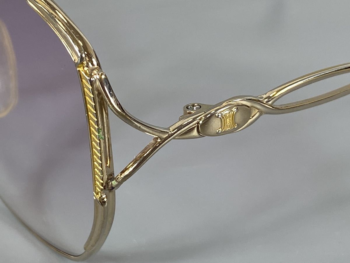 当時定価8.5万 90s VINTAGE セリーヌ12K 金張り メガネ デッド 当時
