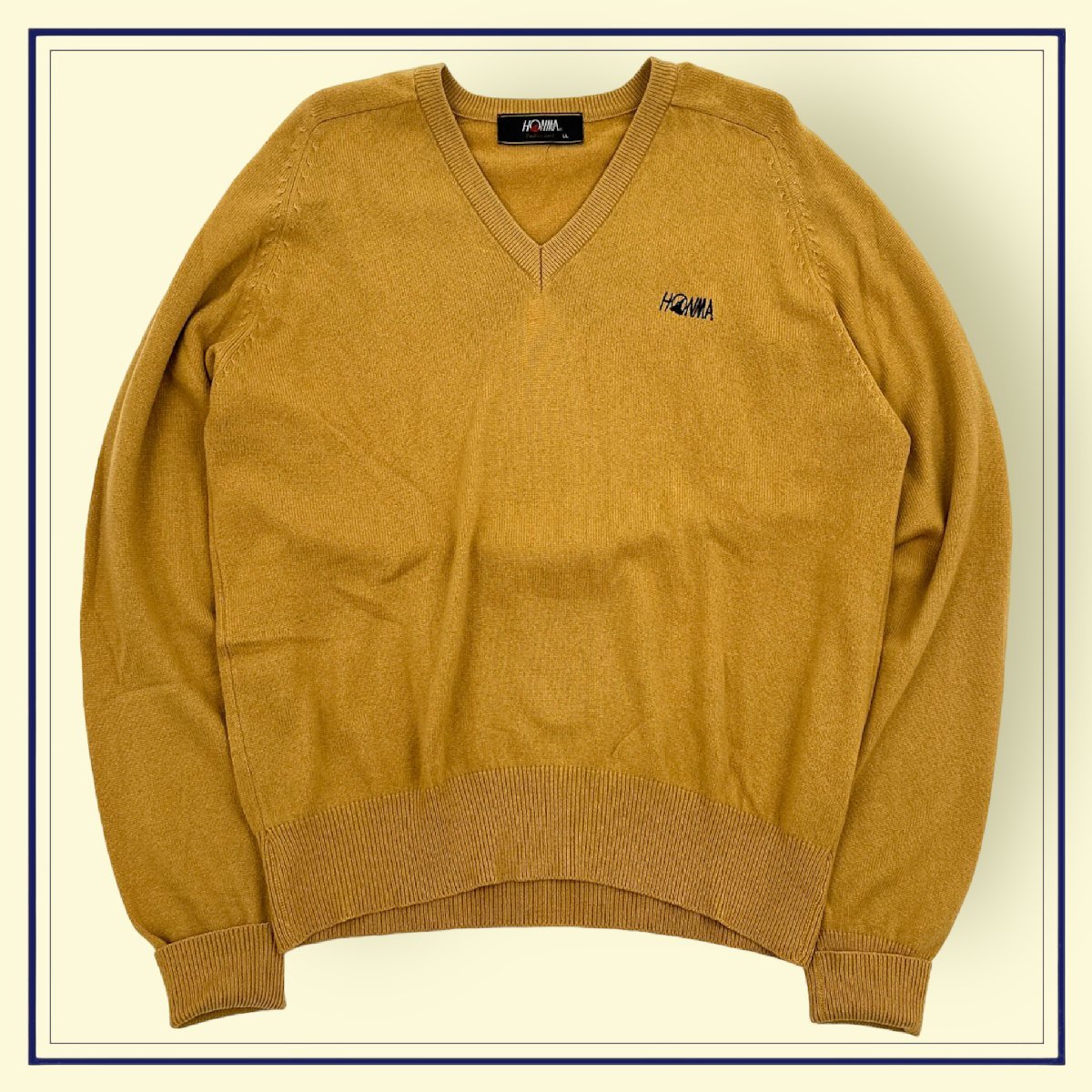 カシミヤ100%◇HONMA 本間ゴルフ Vネック カシミアウール ニット