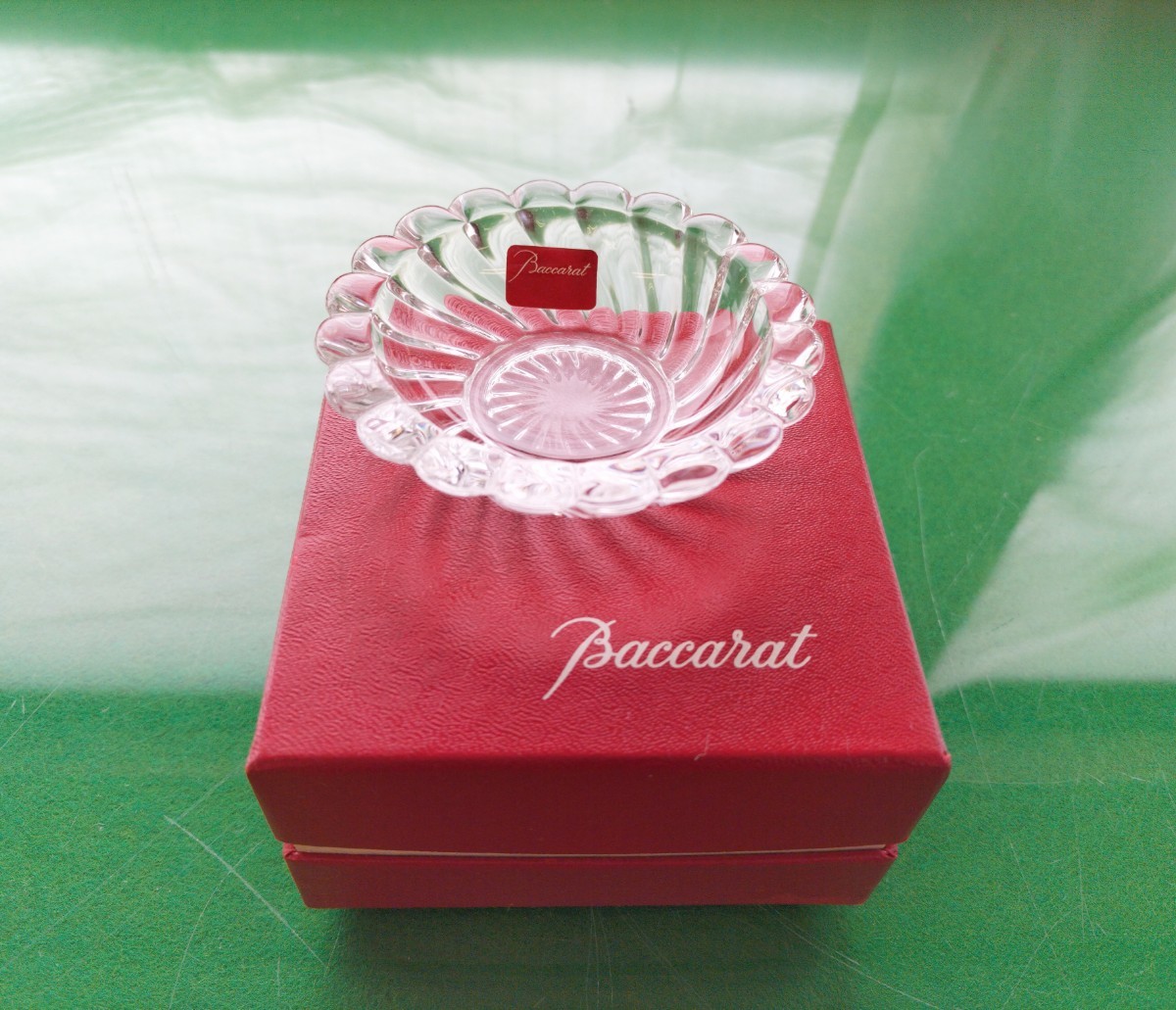 バカラ Baccarat ボリュート アッシュトレイ 灰皿 小型 約8cm 箱付き 
