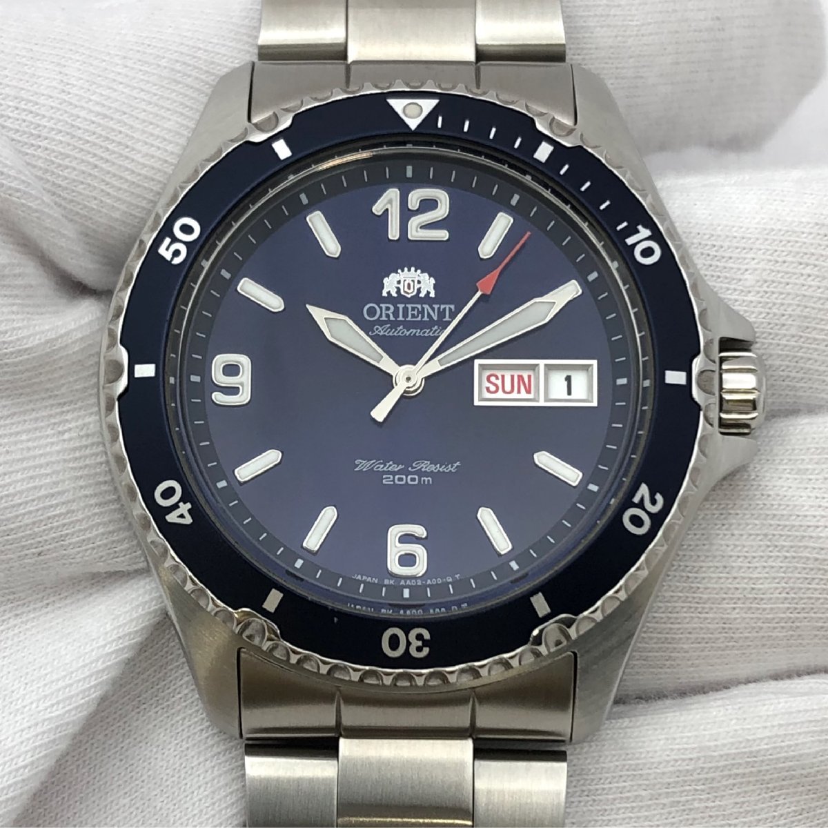1円～/良品/ORIENT/オリエント/ダイバー/AA02-C1-B/3針/デイデイト/青 