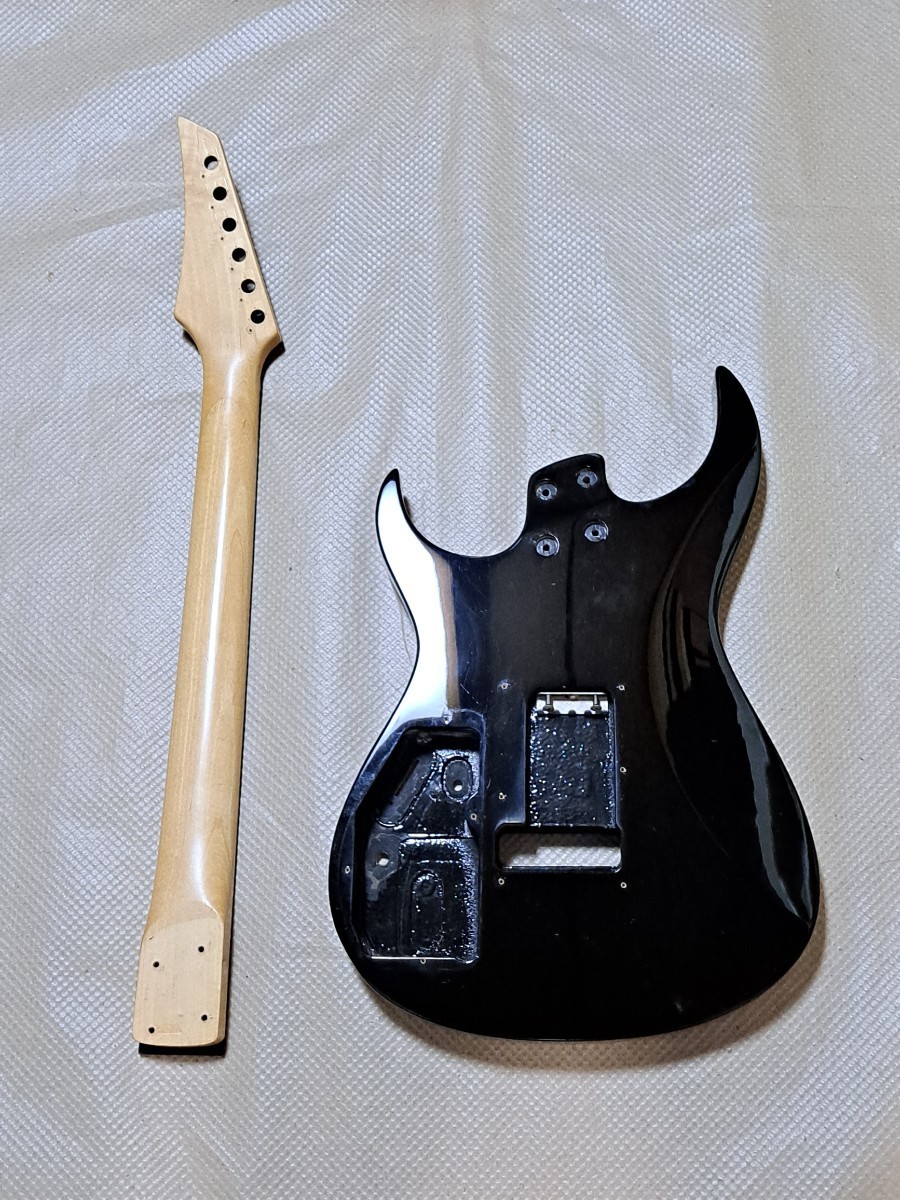 ジャンク】 FERNANDES ギター パーツ 部品 ネック ボディ ブラック 黒