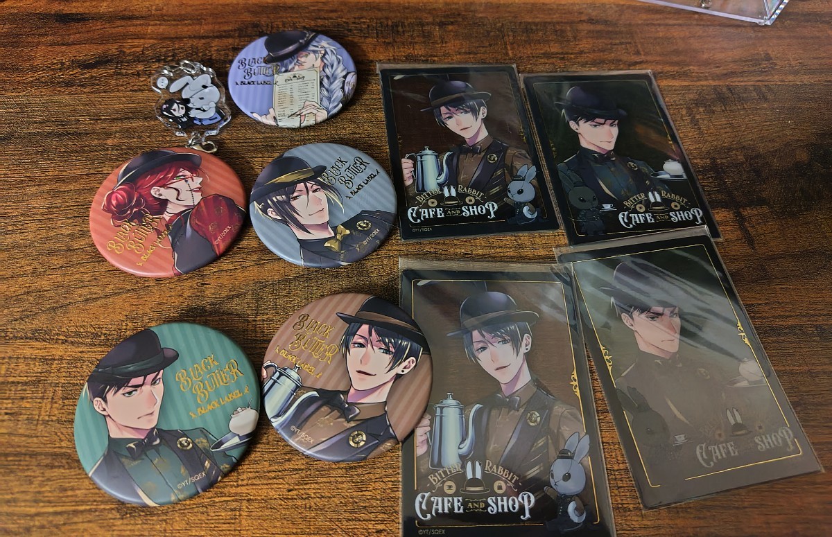 黒執事　黒執事カフェ　缶バッチ　クリアカード