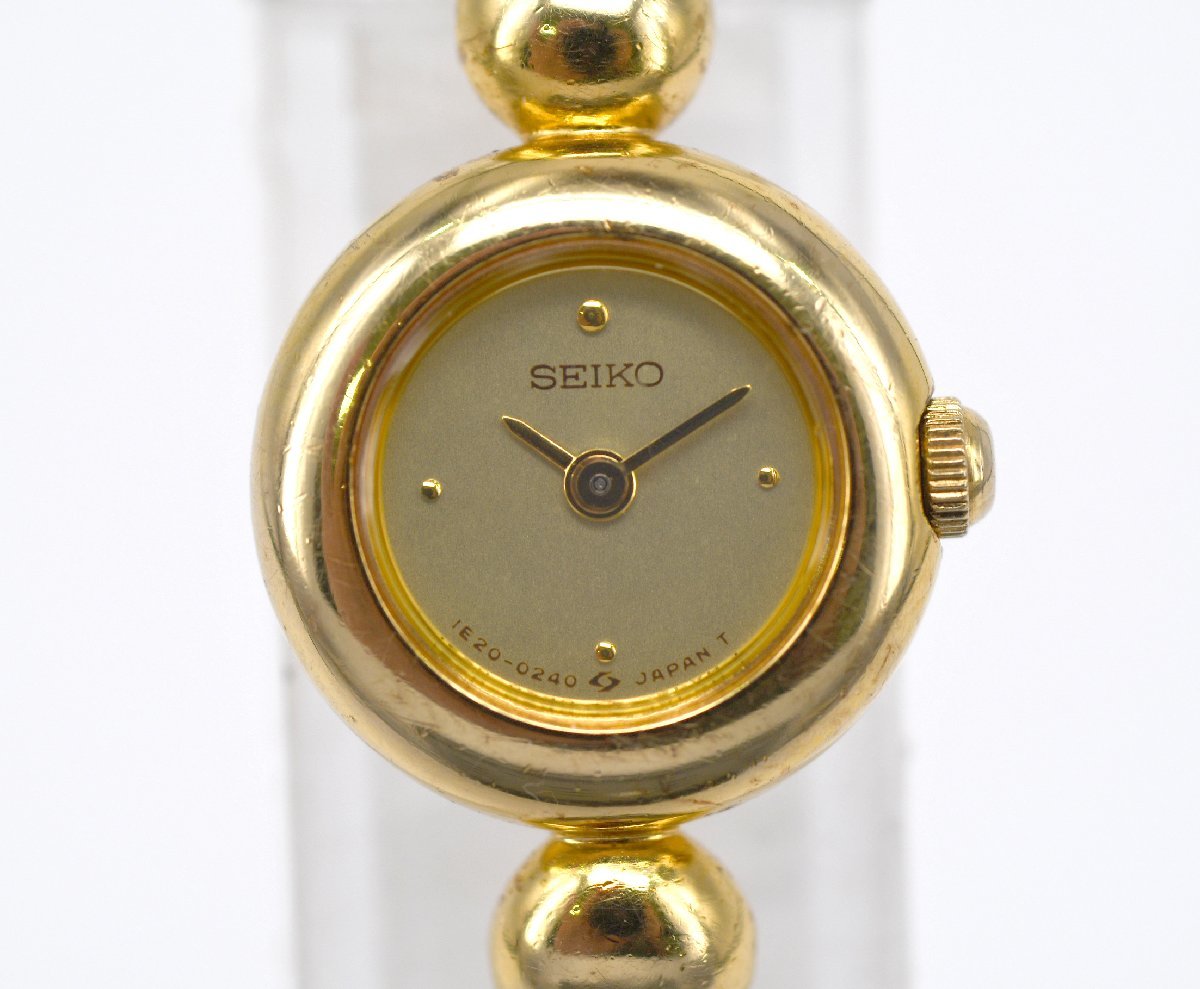 SEIKO 1E20-0070 文字盤 クォーツ 腕時計 ブレスレット ゴールド SEIKO