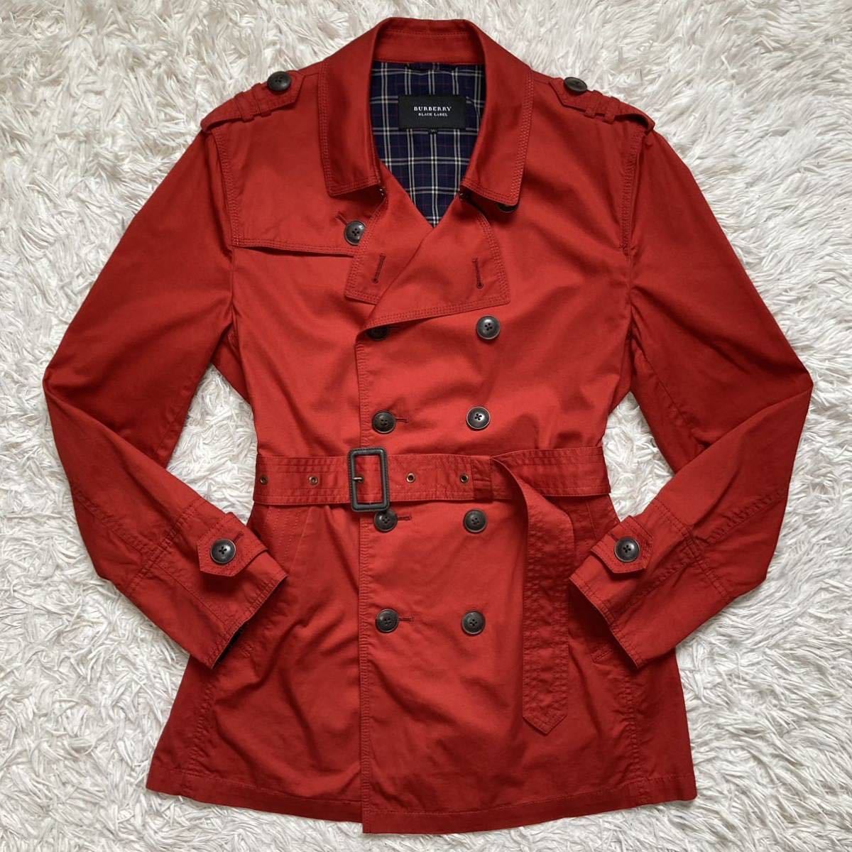 BURBERRY BLACK LABEL トレンチコート Lサイズ レッド バーバリーブラックレーベル【超絶希少！！XLサイズ】BURBERRY BLACK