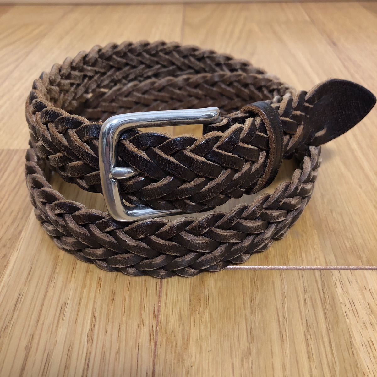 Whitehouse Cox ホワイトハウスコックス レザーメッシュベルト ダークブラウン 32/80 幅32mm