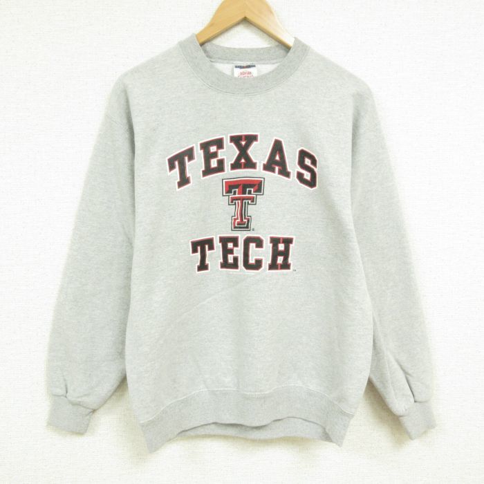 M/古着 長袖 スウェット メンズ 00s テキサステック クルーネック グレー 霜降り 22nov14 中古 スエット トレーナー トップス
