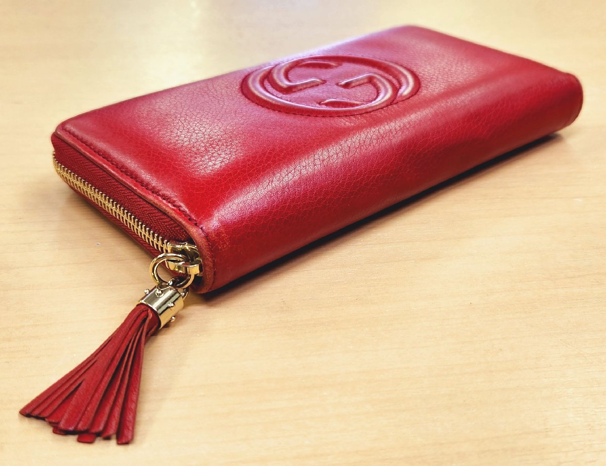 ソーホー グッチ GUCCI インターロッキングG レザー 黒 長財布