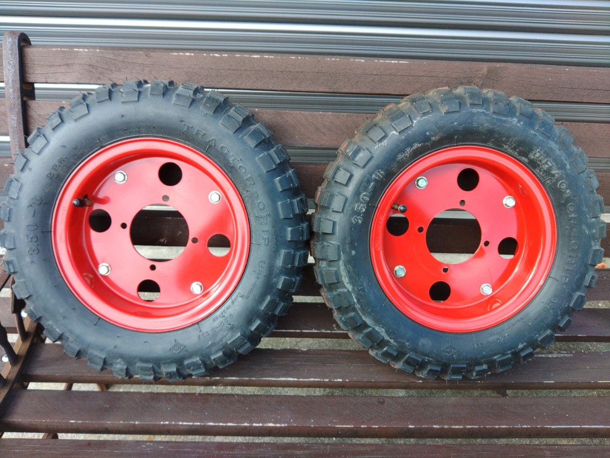 719wモンキー純正タイプアルミホイール＆ブロックタイヤセット 40周年