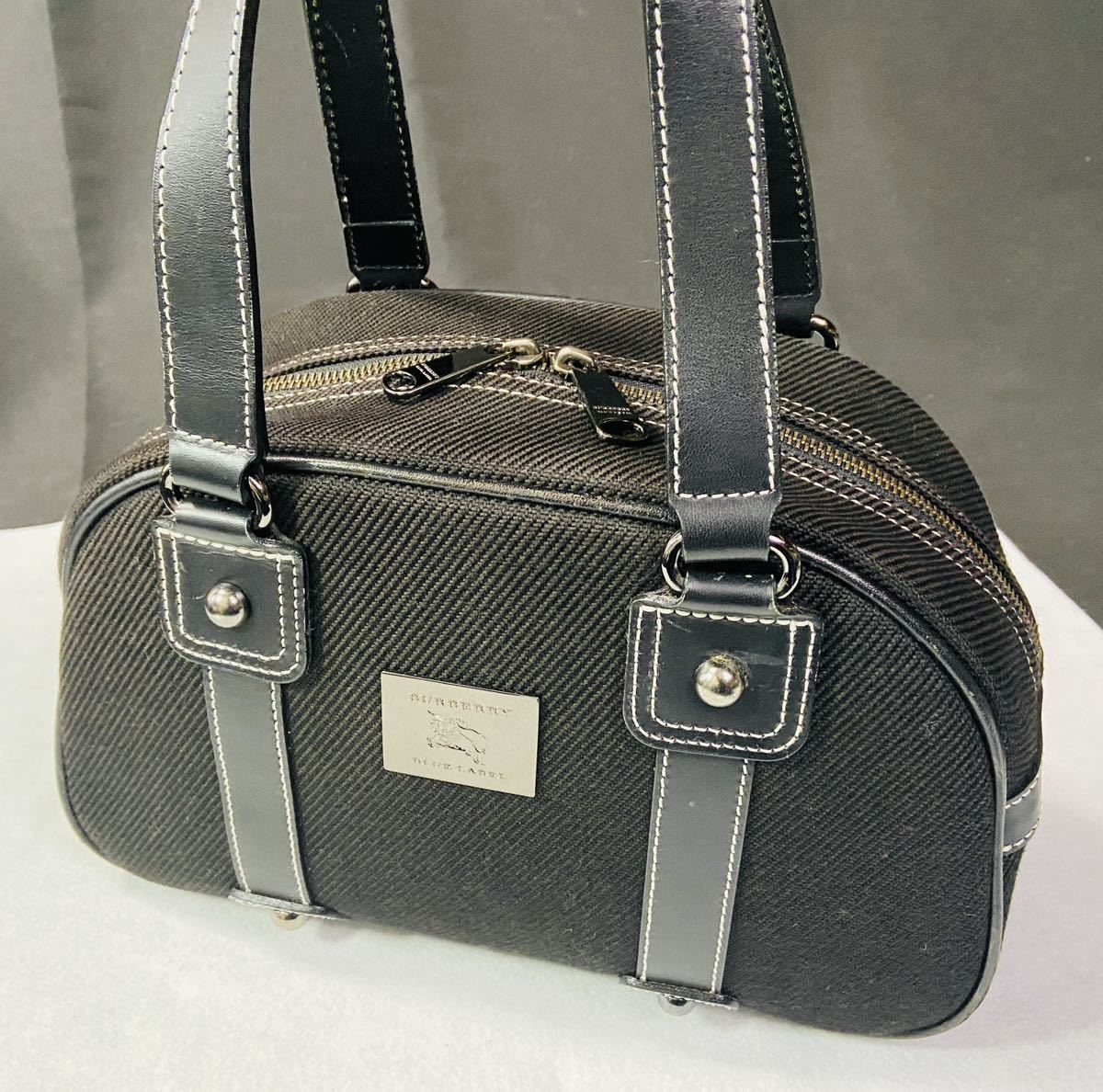 バーバリー ブルーレーベル ハンドバッグ キャンバス レザー ノバ