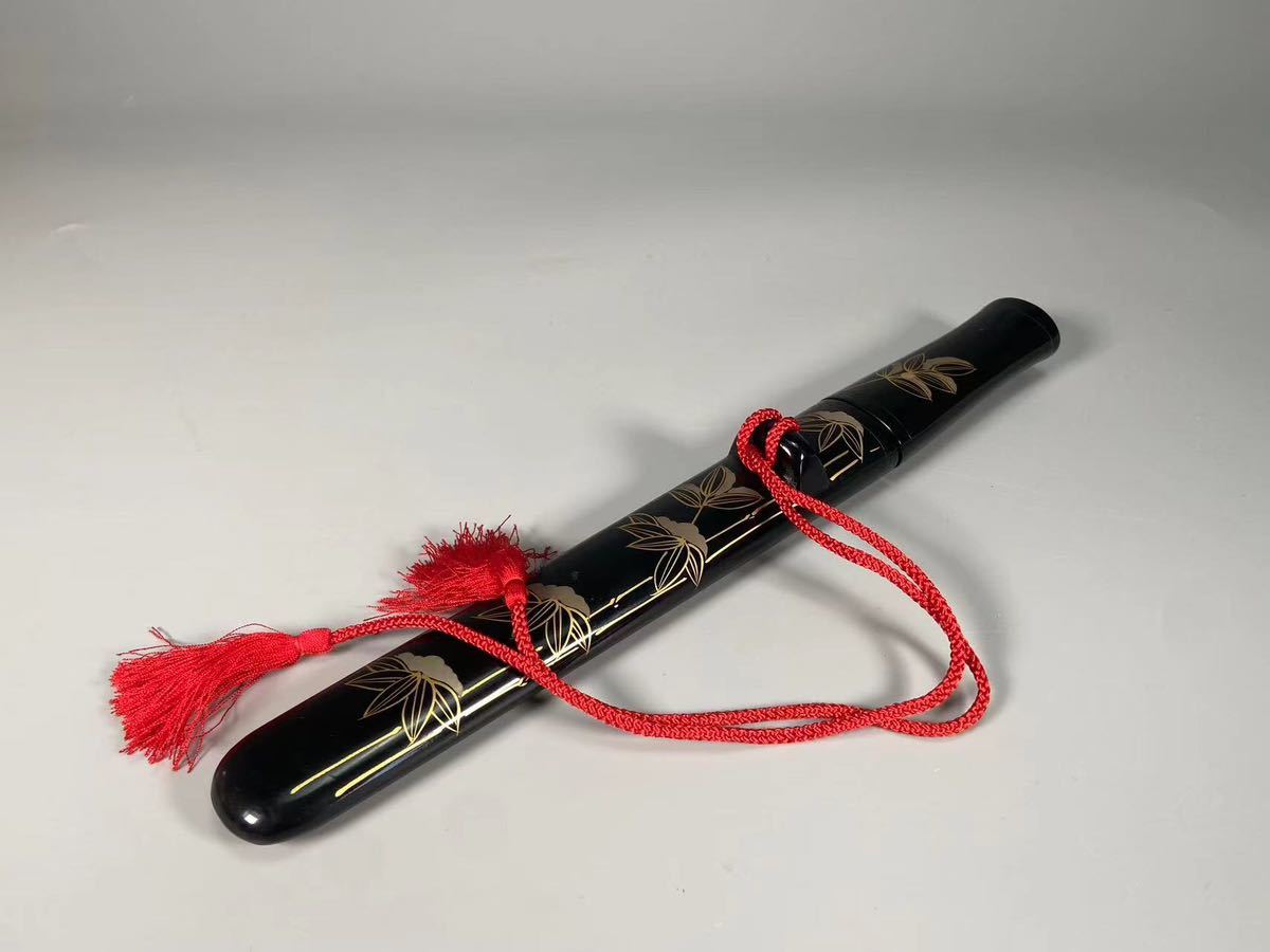 M0388 雪笠文蒔絵守刀 短刀 御手刀 懷剣 刀剣美術 武具 刀装具 下げ緒 