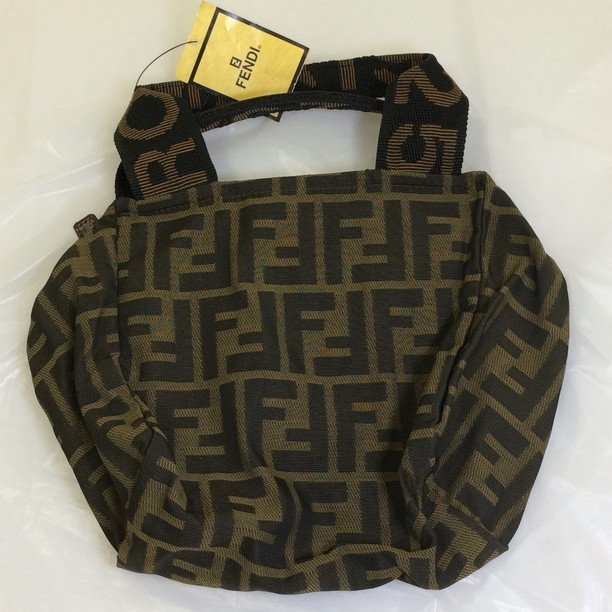 FENDI フェンディ ズッカ バッグ 2305.26541.018 皴 緑青【BJAJ2077】