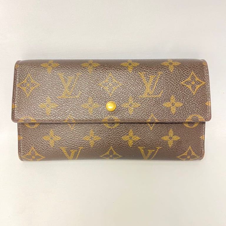 送料なし LOUIS VUITTON ルイヴィトン M61215 三つ折り 長財布 ポルト