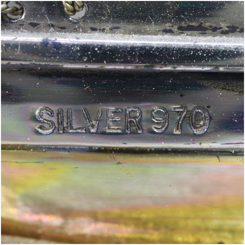 銀細工 帆船 銀製 ガラスケース 精密細工 重さ 1.4㎏ 台含む SILVER970