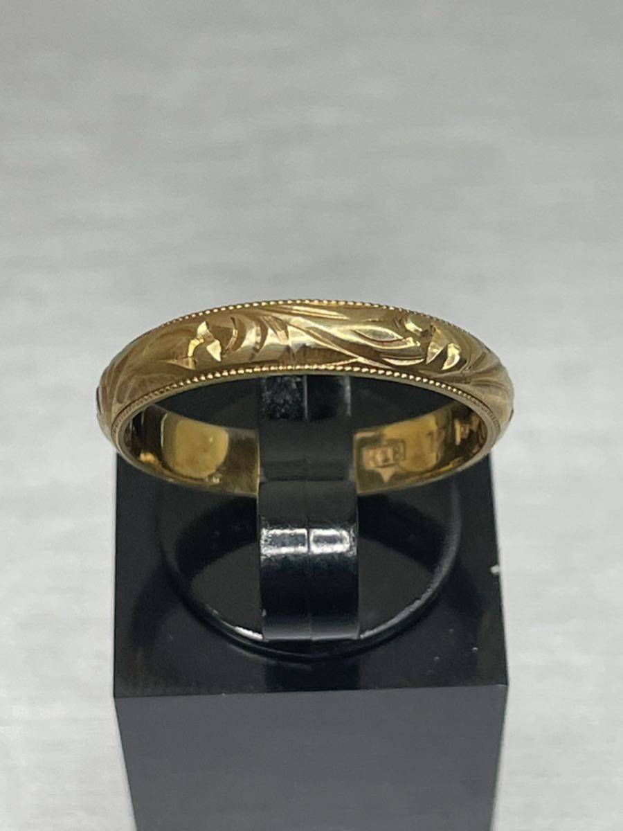 ⑱【デッドストック・未使用品】K18 リング　指輪　サイズ約12号 重量3.2g