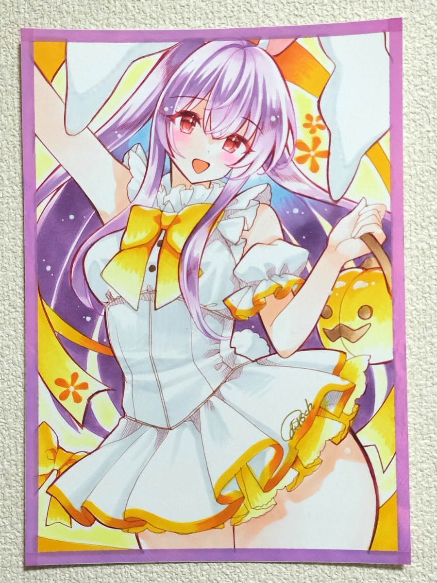 B5 東方project 手描きイラスト 同人 直筆 原画 上質紙250 鈴仙