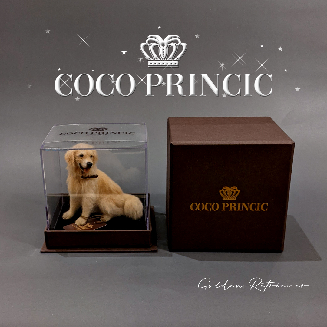 ミニチュア羊毛フェルト犬 7.2cmのゴールデン レトリバー レトリーバー