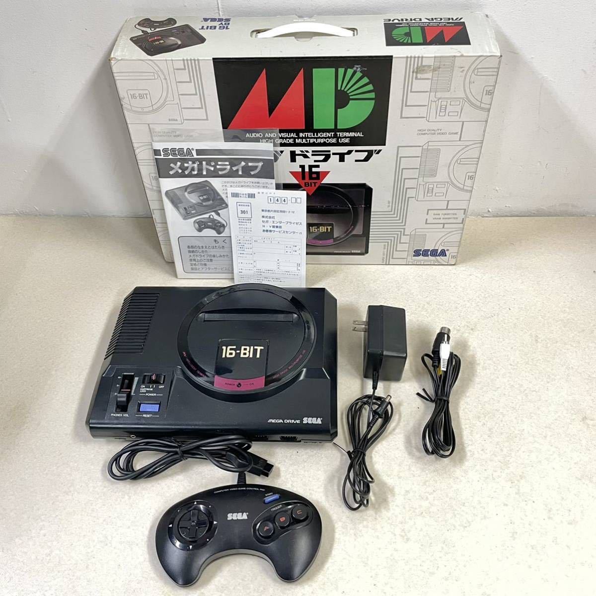 SEGA MEGA DRIVE セガ メガドライブ 16-BIT HAA-2510 通電のみ確認 本体 元箱 取説等 付属品有り