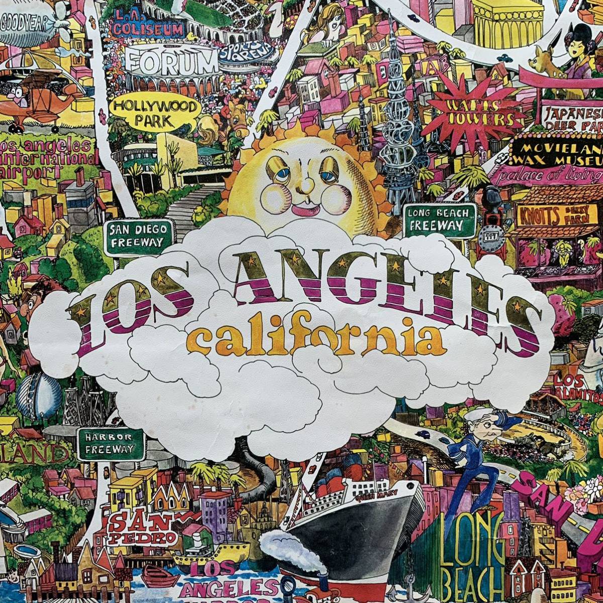 激レア 1970年製 ヴィンテージ カリフォルニア ロサンゼルス 地図