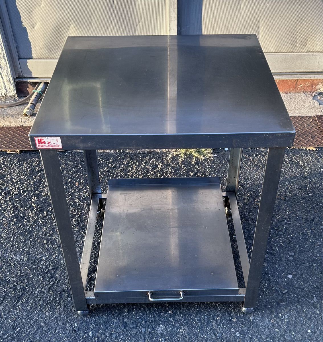 店舗用品 厨房用品 作業台 コンロ台 炊飯台600×450×740(2) 業務用 作業台 スライド台付き 炊飯台 幅600×奥行600×高さ700 厨房機材