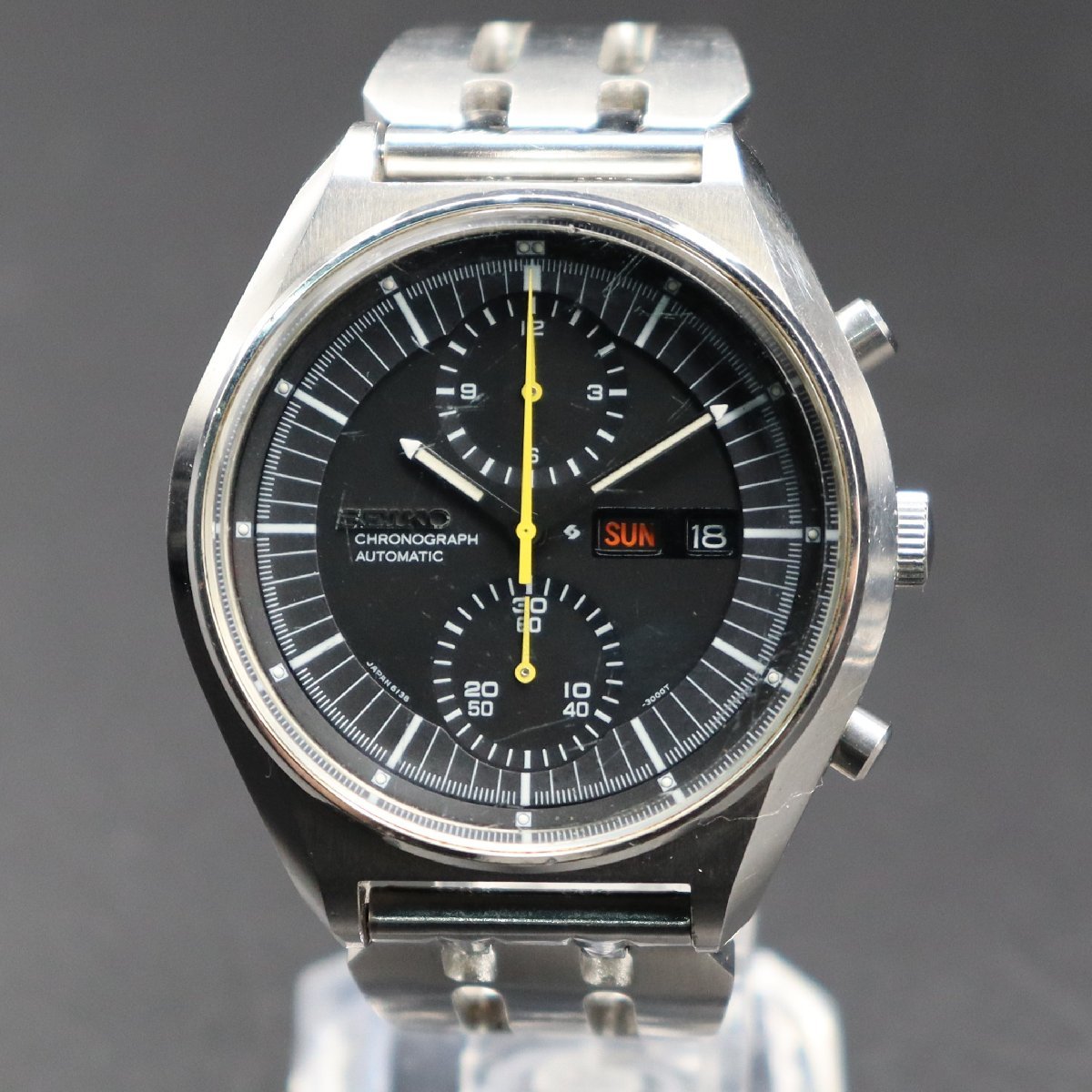 OH済 希少 SEIKO セイコー クロノグラフ ジャンボ 6138-3000 自動巻 23 