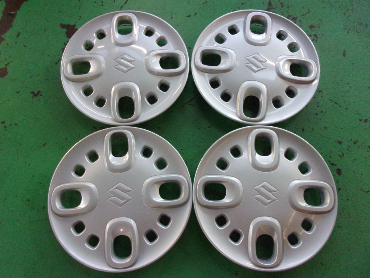 送料無料【スズキ】アルト[純正]14インチ　ホイールカバー　4枚セット[中古］スペーシア、ワゴンＲ、MRワゴンにも！