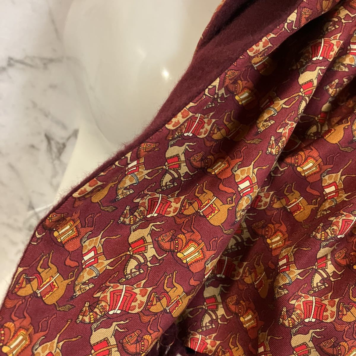 ☆美品☆FERRAGAMOフェラガモ カシミア シルク マフラー 馬柄 ストール