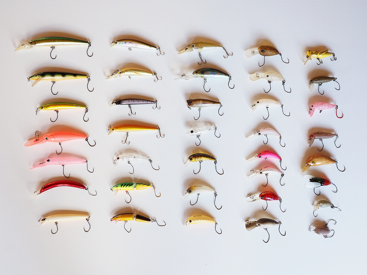 【1円スタート売切】中古品 大量37個　管理釣り場 ミノー、クランク、HMKL， ラッキークラフト， JACKALL，グローブライドなど　　