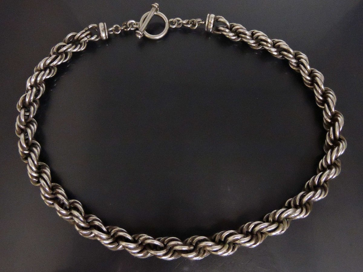 シルバー925 メキシカンジュエリー ネックレス 極太フレンチローブ 