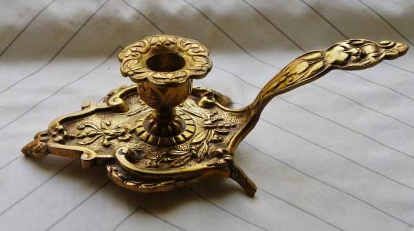 骨董 ハンドル付き燭台　キャンドルホルダー ルイ15世 ブロンズ