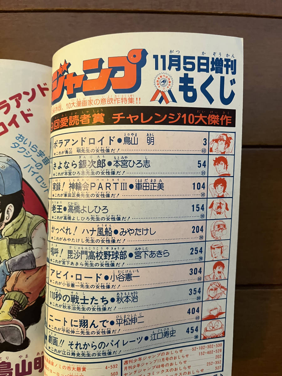 少年ジャンプ 第9回愛読者賞作品特集号 1981年11月5日増刊 Yahoo