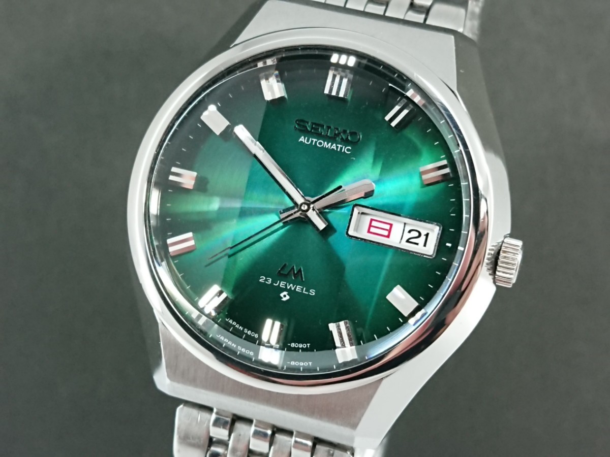 希少 稼働品 SEIKO セイコー 手巻き 21石 エメラルドグリーン 