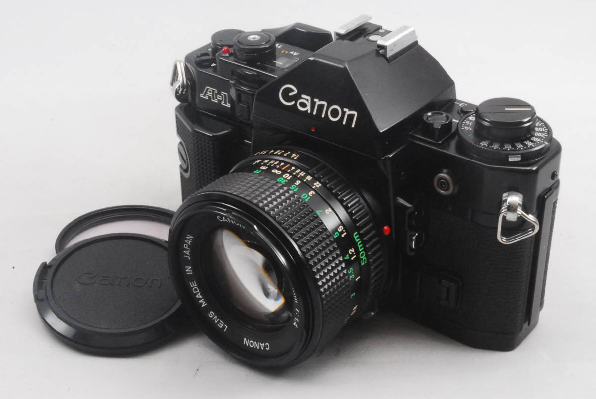 【外観美品・シャッター鳴き無し】★キャノン・モルト新品交換済★ Canon A-1 #0107 + CANON LENS NEW FD 50㎜ f/1.4 #0071