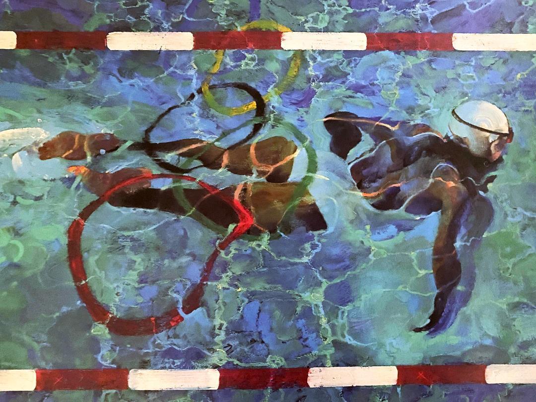 【美品】ロバート・ハインデル★Olympic Swimmer★リトグラフ★額装 美品】ロバート・ハインデル リトグラフ☆Swimming Olypmics 美品